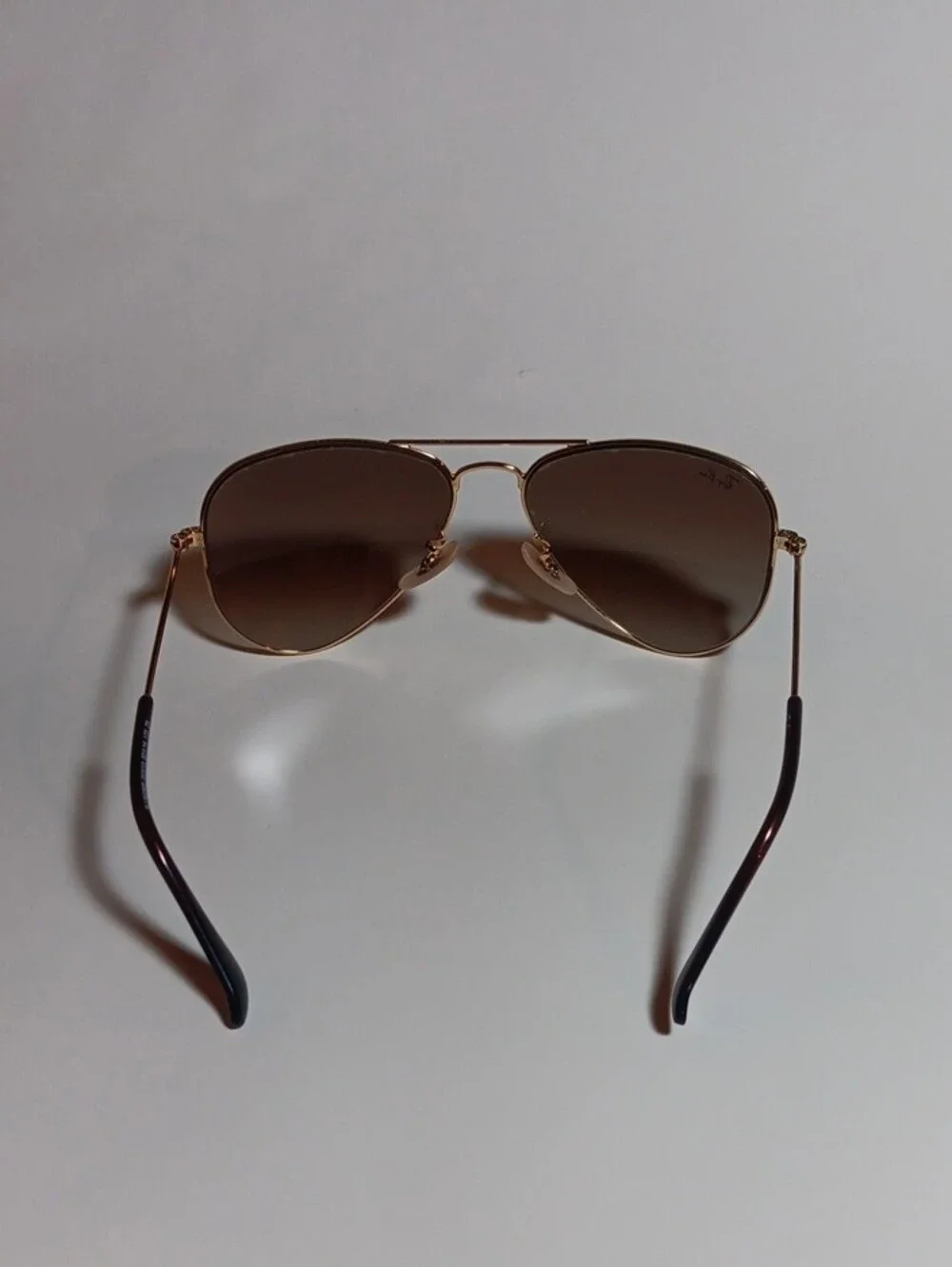 Ray-Ban Gold Frame Aviator Sunglasses with Brown Lenses